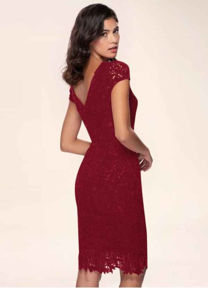 Blush Mark Heavenly Kiss Burgundy Lace Bodycon Short Dress Blush Mark Heavenly Kiss Burgundy Lace Bodycon Short Dress