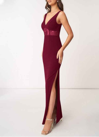 AZ Occasions Modern Romance Stretch Crepe Maxi Dress AZ Occasions Modern Romance Stretch Crepe Maxi Dress