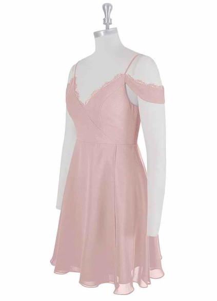 AZ Occasions Mini Lace and Chiffon Skirt Dress AZ Occasions Mini Lace and Chiffon Skirt Dress