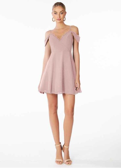 AZ Occasions Mini Lace and Chiffon Skirt Dress AZ Occasions Mini Lace and Chiffon Skirt Dress