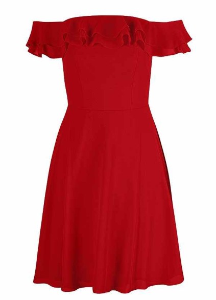 AZ Occasions Mini Chiffon Dress with Off the Shoulder Sleeves AZ Occasions Mini Chiffon Dress with Off the Shoulder Sleeves