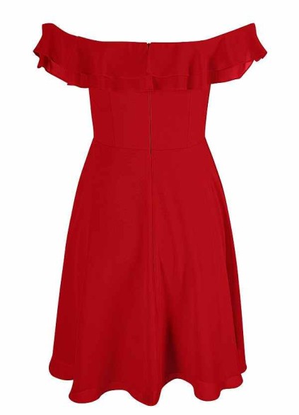AZ Occasions Mini Chiffon Dress with Off the Shoulder Sleeves AZ Occasions Mini Chiffon Dress with Off the Shoulder Sleeves
