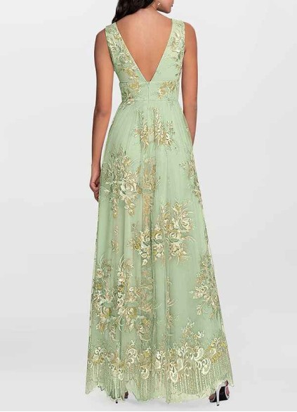 AZ Occasions Romantic Adventure Dusty Sage Embroidery Tulle Maxi Dress AZ Occasions Romantic Adventure Dusty Sage Embroidery Tulle Maxi Dress