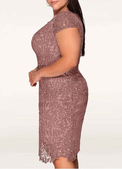 AZ Occasions Heavenly Kiss Dusty Rose Lace Bodycon Short Dress AZ Occasions Heavenly Kiss Dusty Rose Lace Bodycon Short Dress