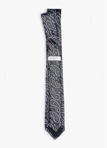 Men's White Paisley Skinny Tie