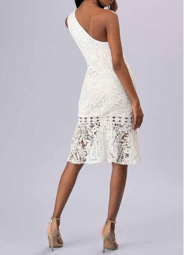 AZ Occasions Every Season Ivory Lace Midi Dress