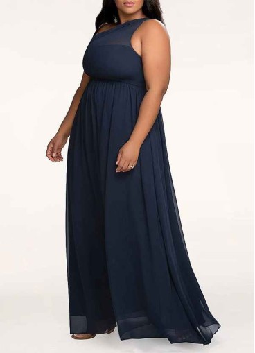 AZ Occasions Magical Day Dark Navy Chiffon Maxi Dress