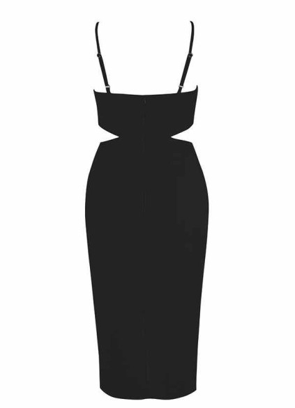 AZ Occasions Midi Stretch Crepe Dress with Side Cutouts and Slit AZ Occasions Midi Stretch Crepe Dress with Side Cutouts and Slit