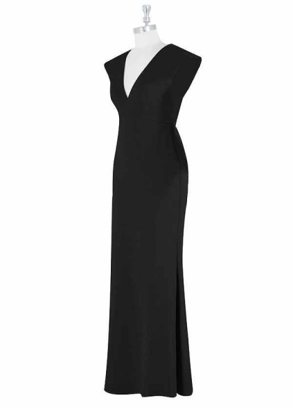 AZ Occasions Maxi Crepe Dress with V Neckline and Cap Sleeves AZ Occasions Maxi Crepe Dress with V Neckline and Cap Sleeves