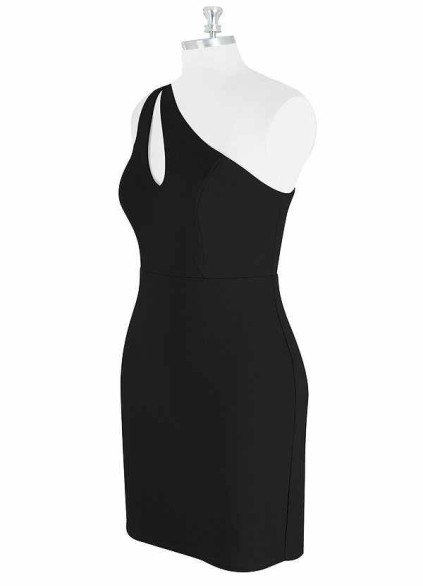 AZ Occasions Mini One Shoulder Stretch Crepe Dress with Keyhole AZ Occasions Mini One Shoulder Stretch Crepe Dress with Keyhole